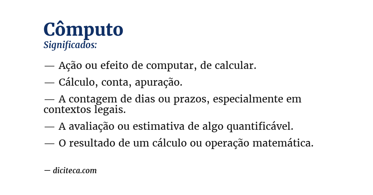 Significado de cômputo