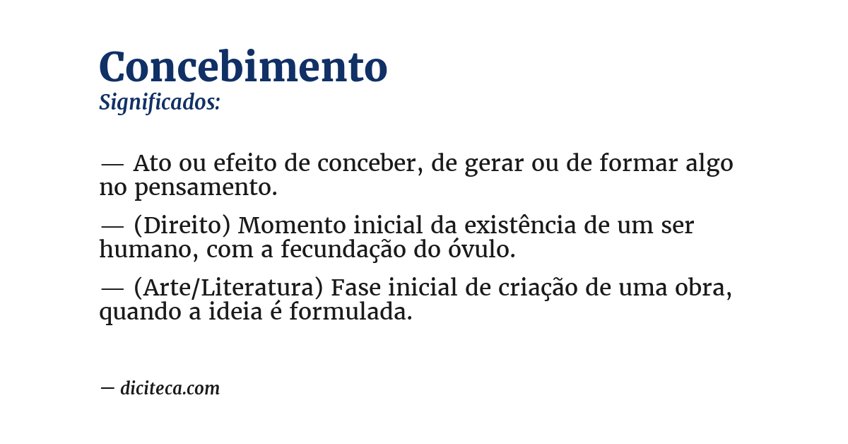 Significado de concebimento