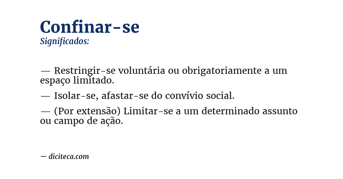 Significado de confinar-se