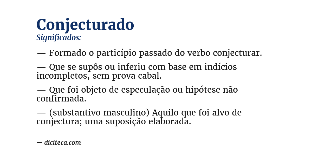 Significado de conjecturado
