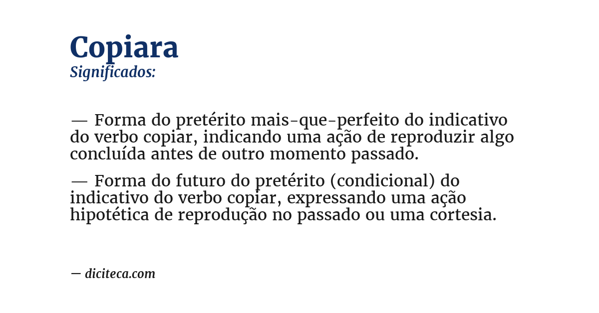 Significado de copiara
