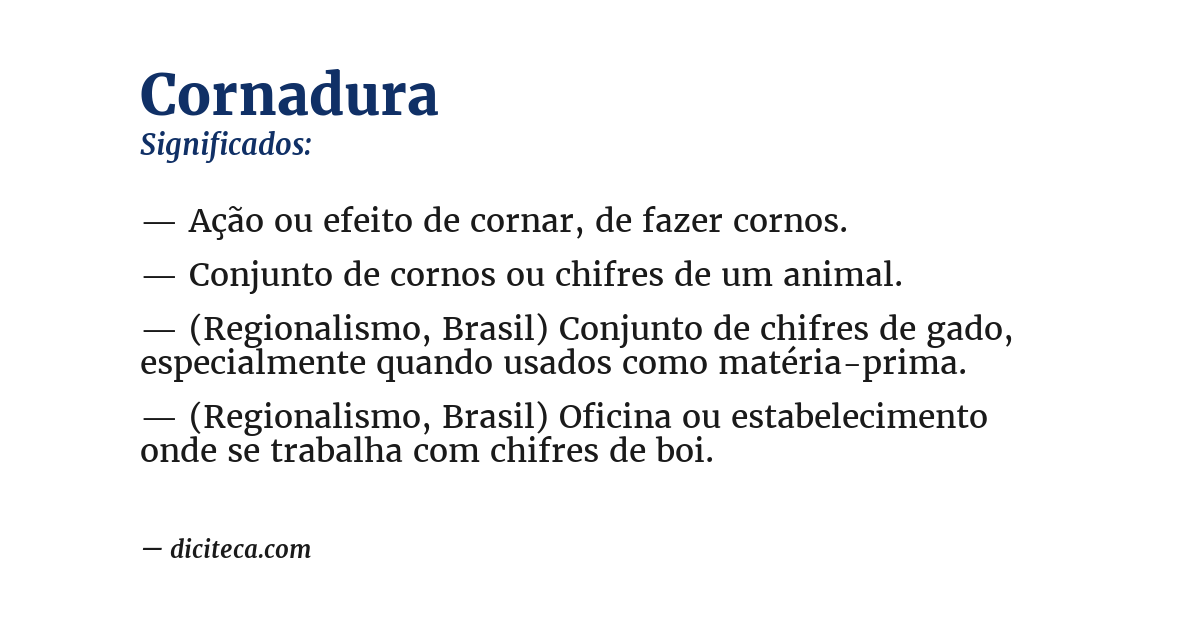 Significado de cornadura