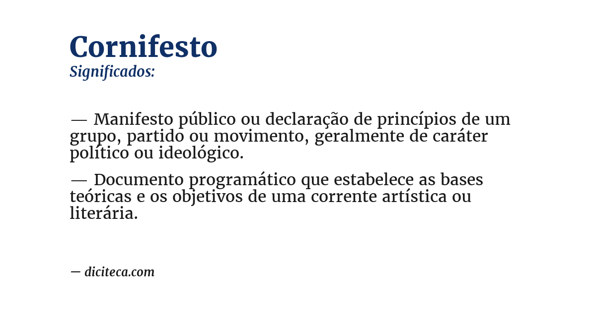 Significado de cornifesto