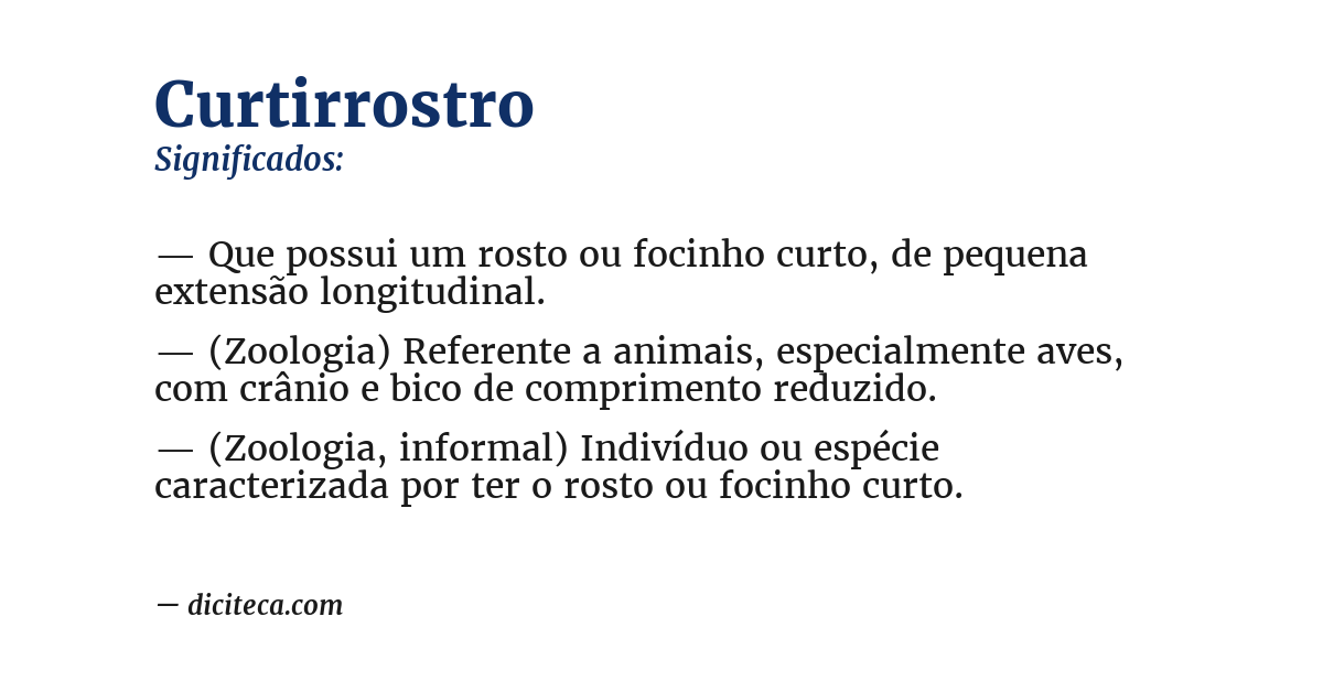 Significado de curtirrostro