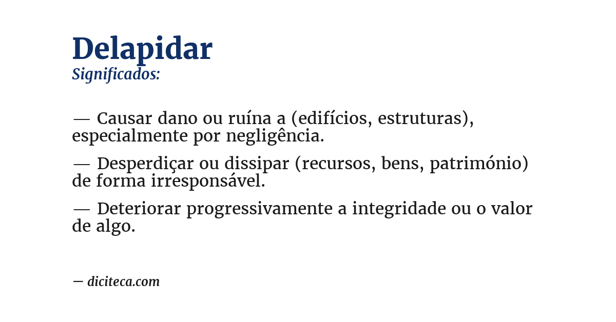 Significado de delapidar