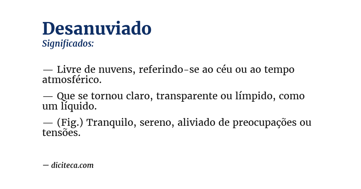 Significado de desanuviado
