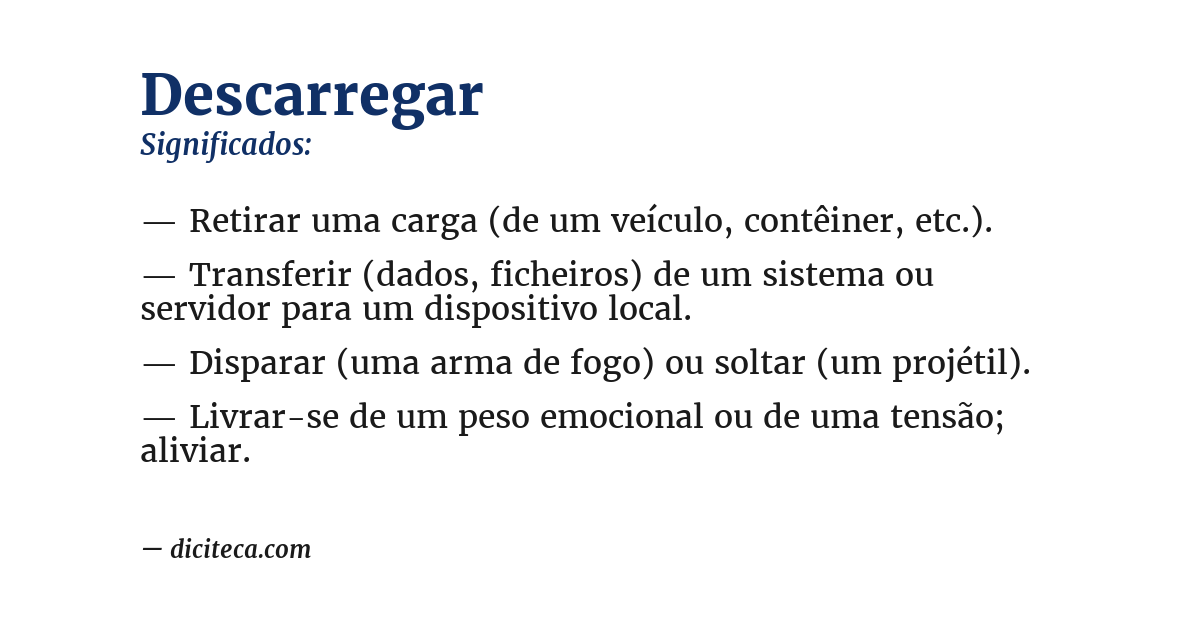 Significado de descarregar