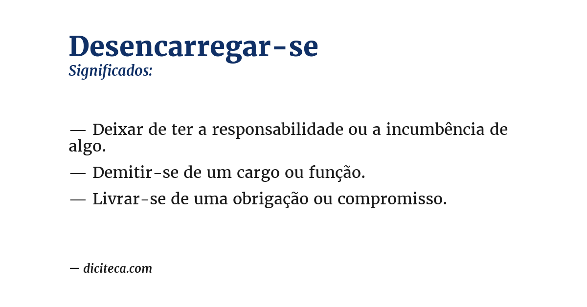 Significado de desencarregar-se
