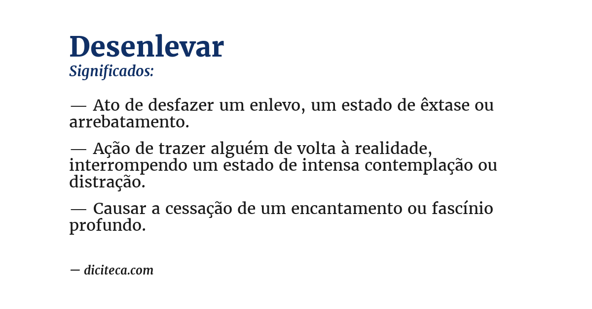 Significado de desenlevar