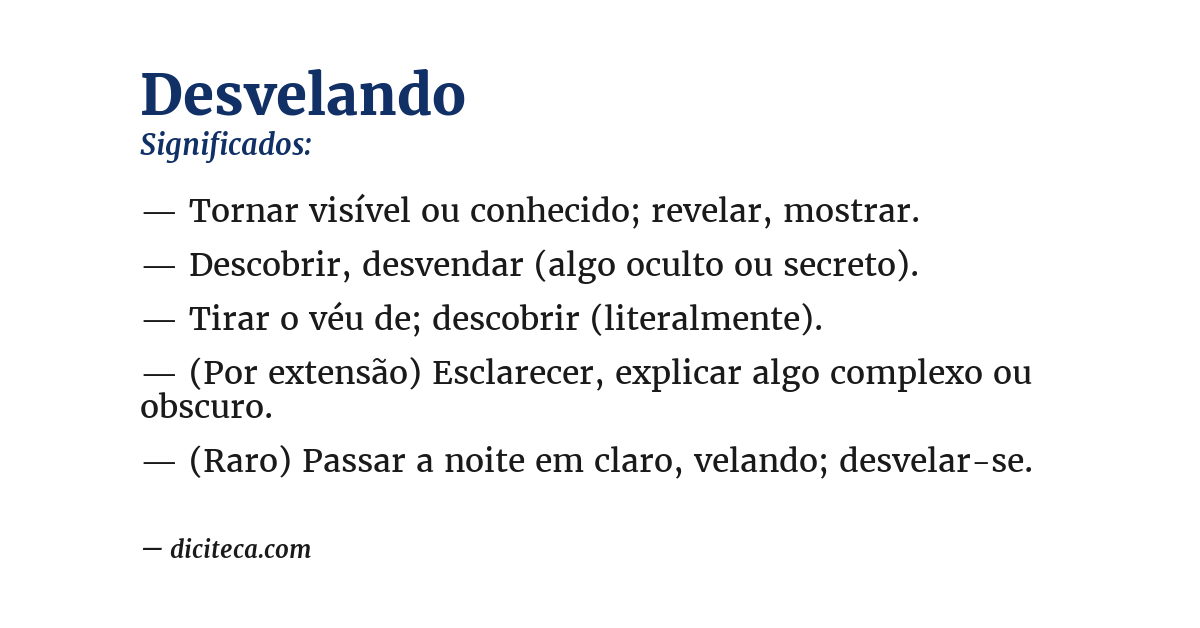 Significado de desvelando