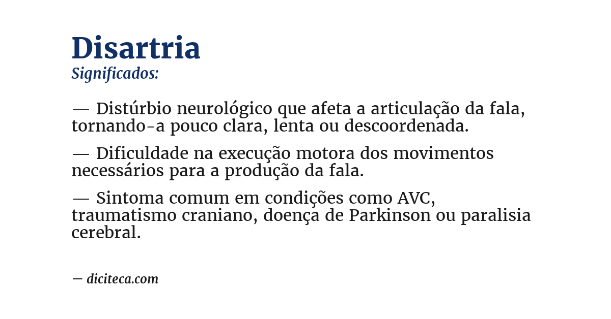 Significado de disartria