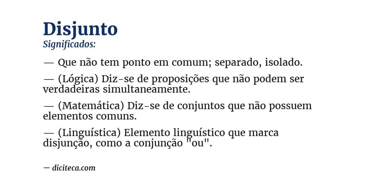 Significado de disjunto