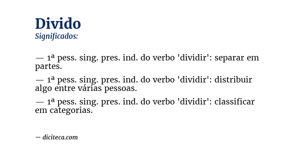 Significado de divido