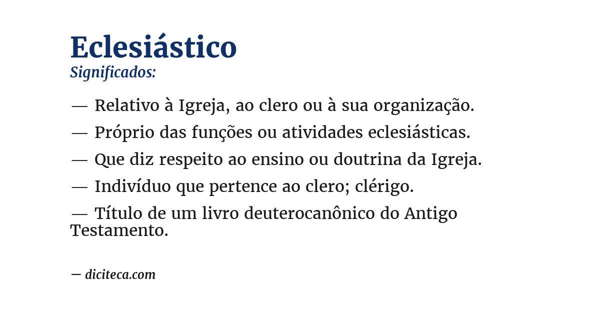 Significado de eclesiástico