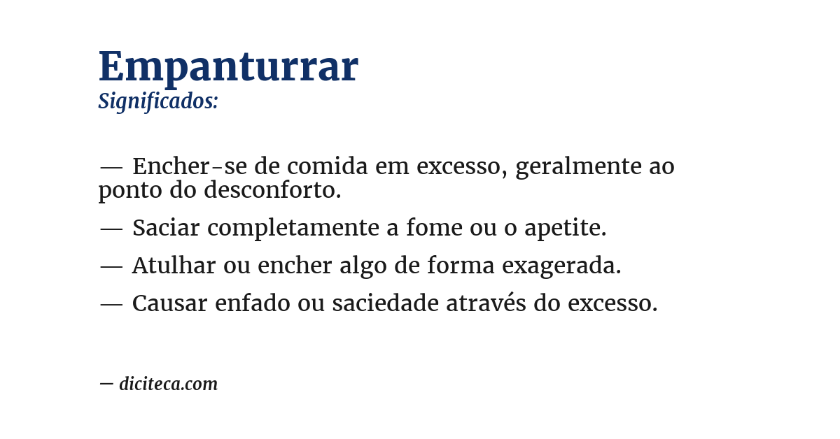Significado de empanturrar
