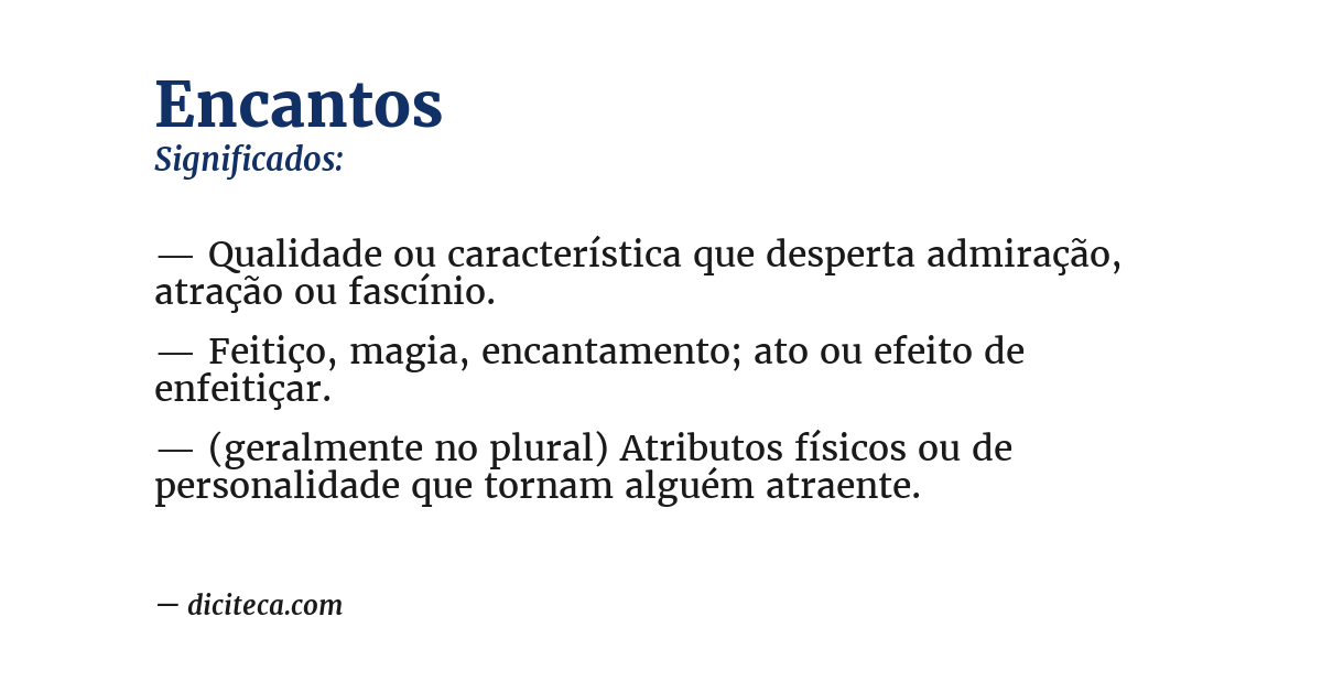 Significado de encantos
