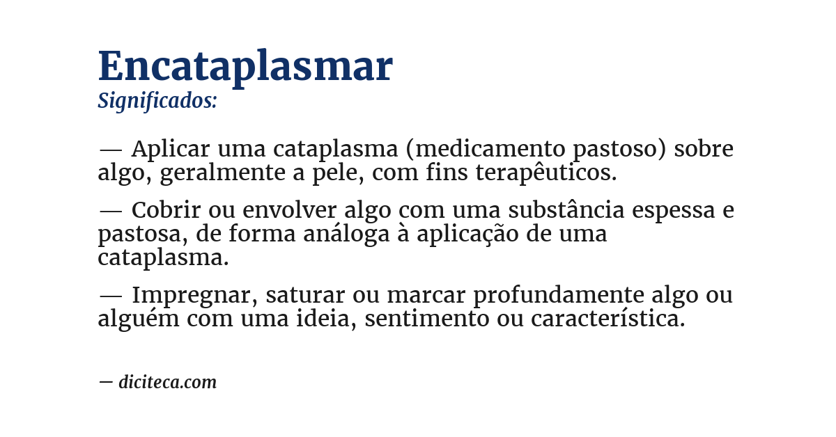Significado de encataplasmar