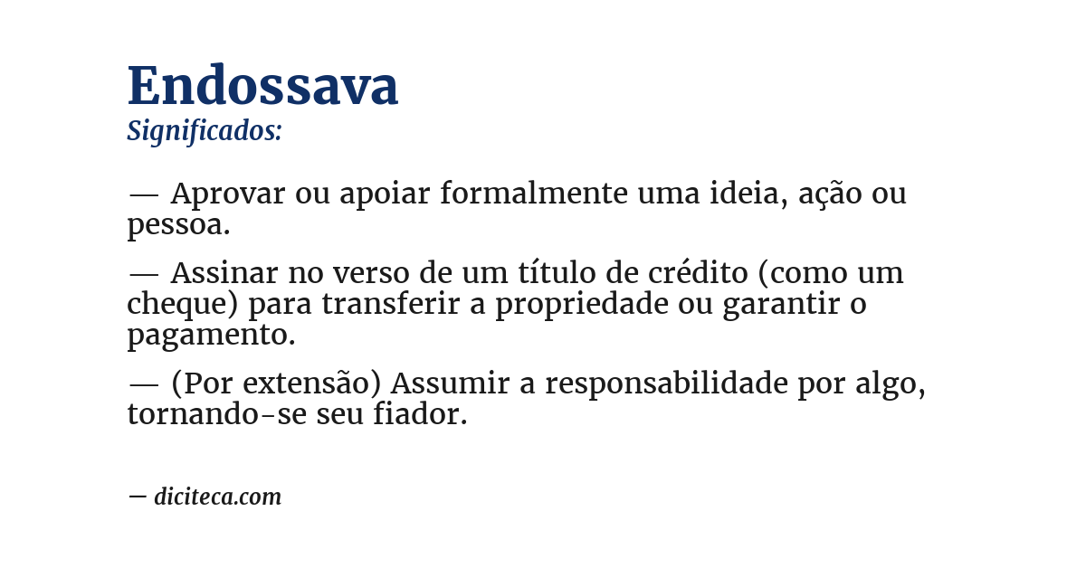 Significado de endossava