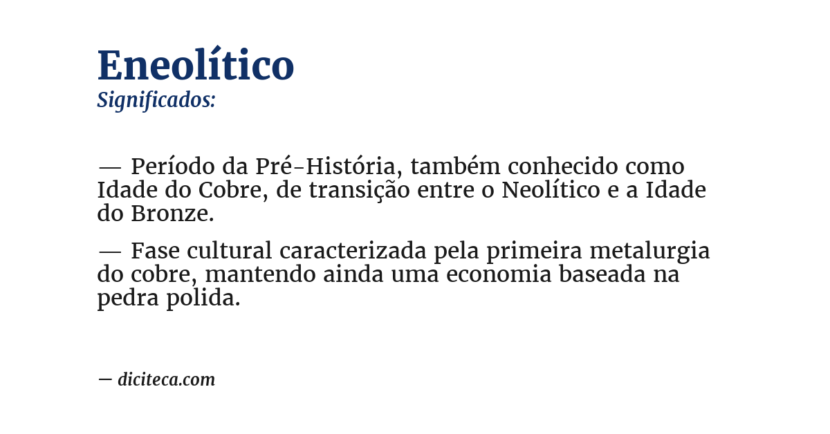 Significado de eneolítico