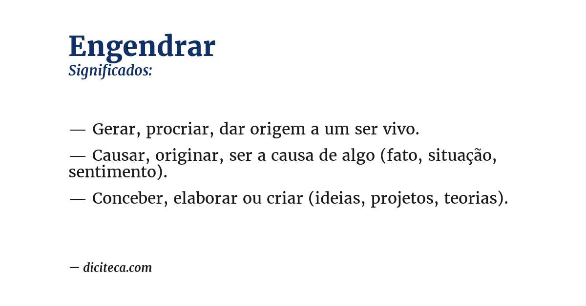 Significado de engendrar