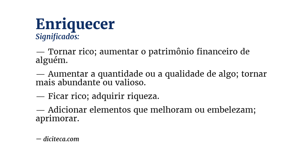 Significado de enriquecer