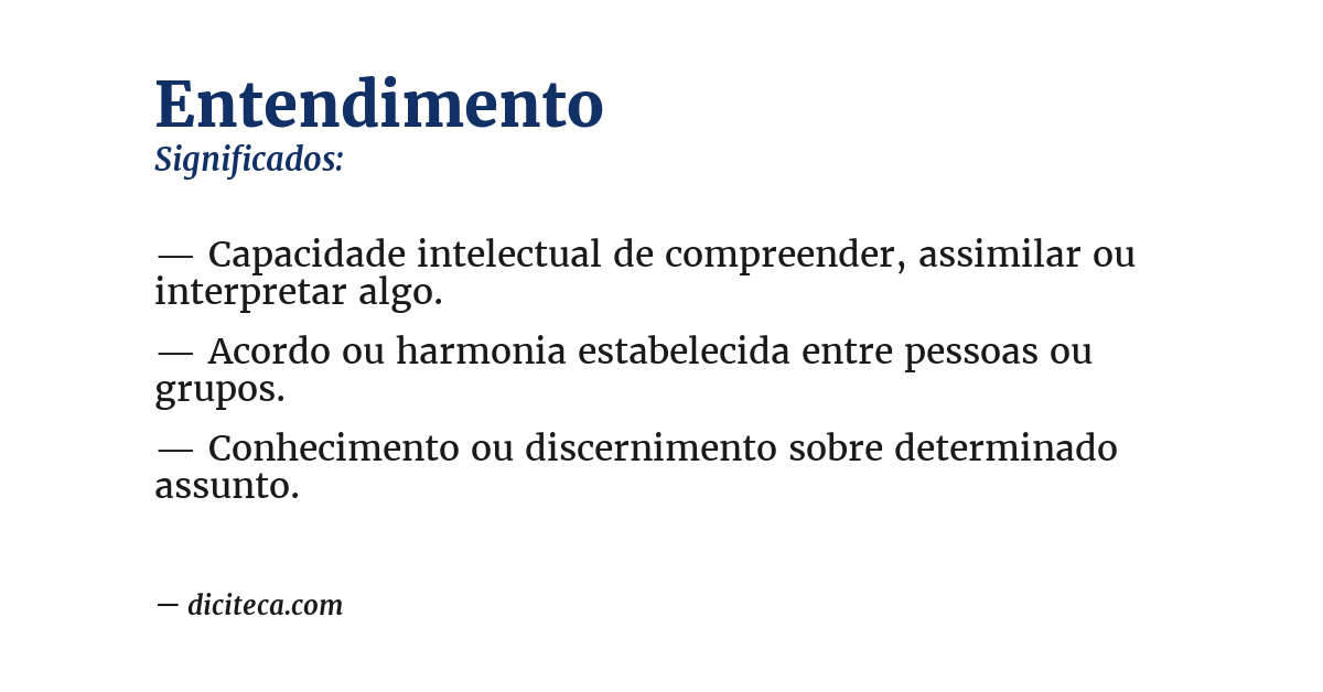 Significado de entendimento