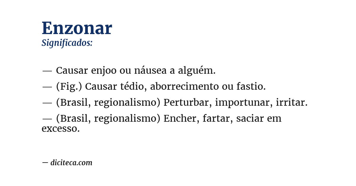 Significado de enzonar