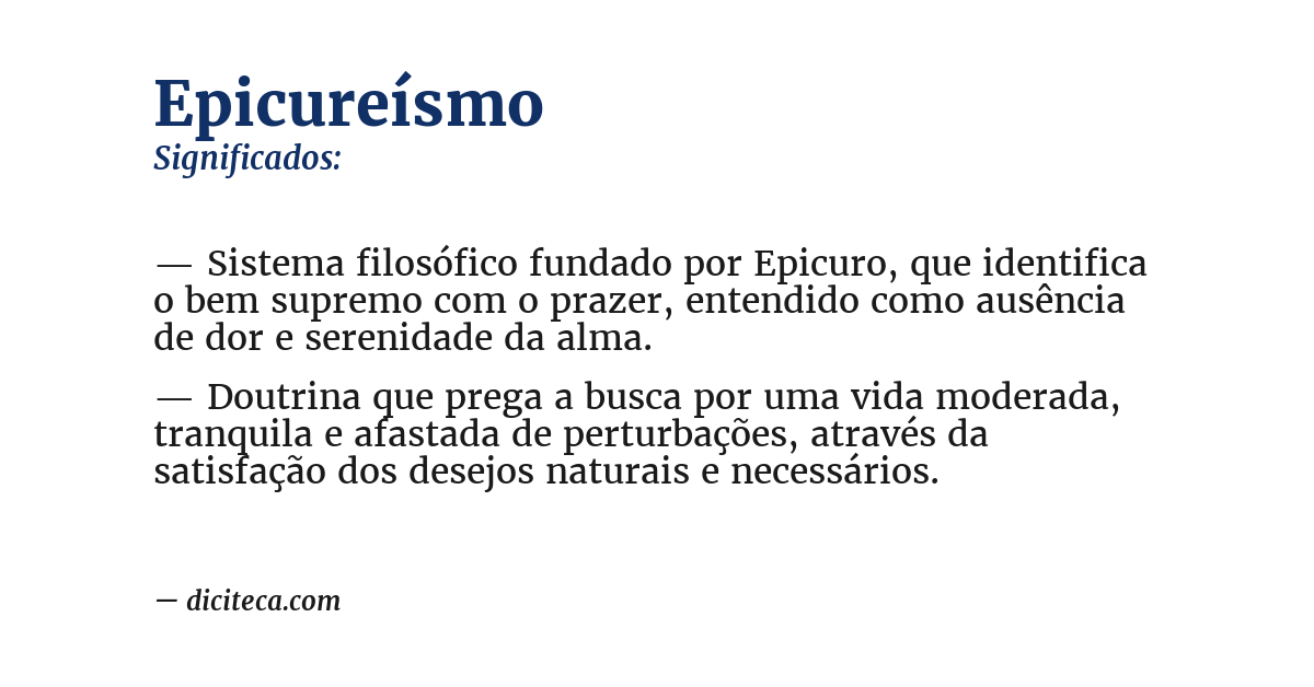 Significado de epicureísmo