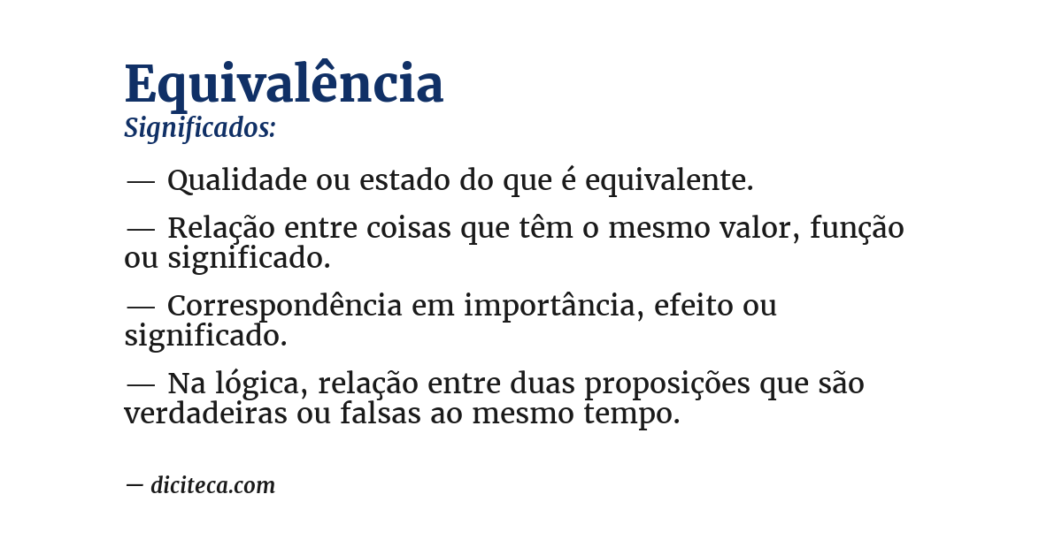 Significado de equivalência