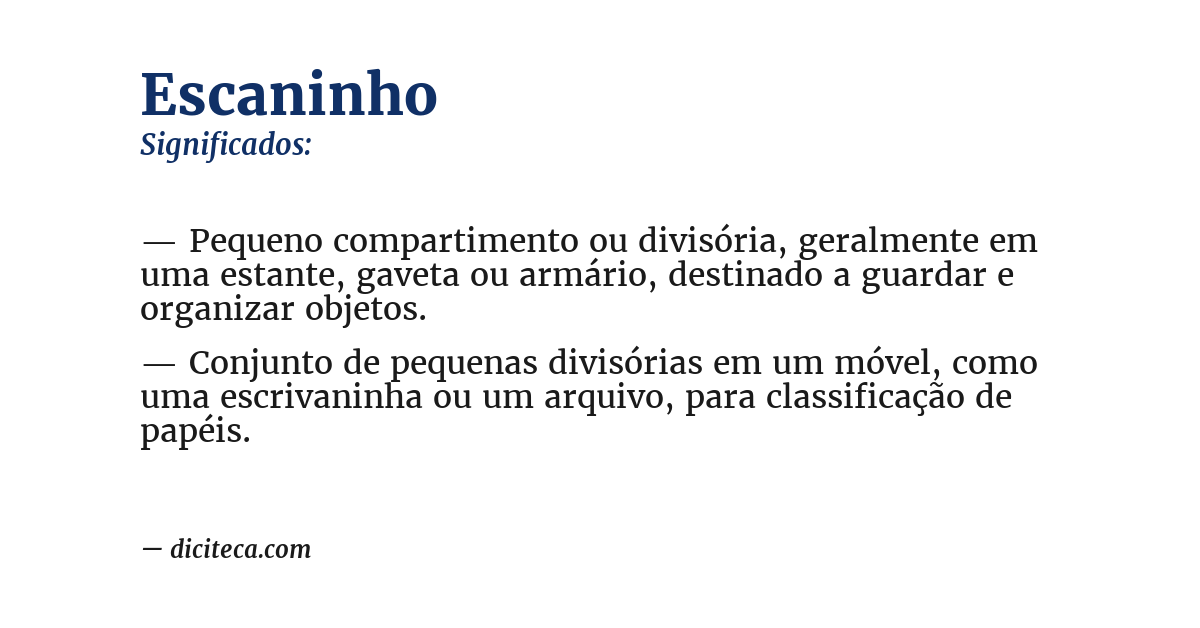 Significado de escaninho