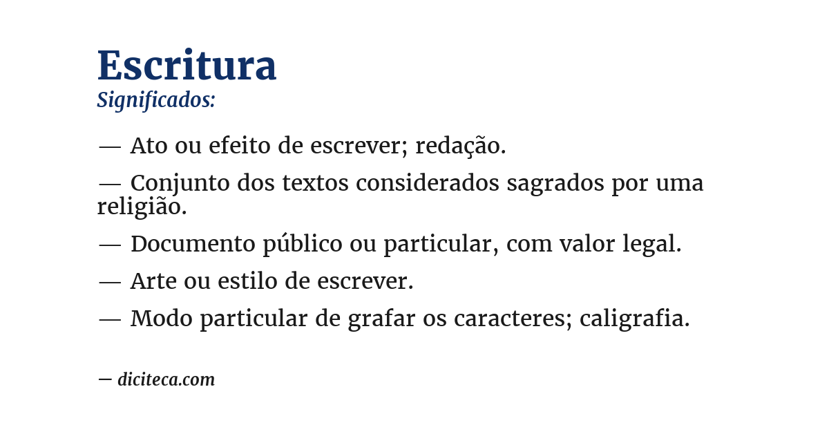 Significado de escritura