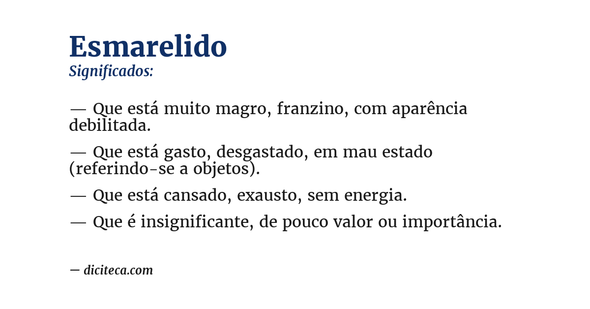Significado de esmarelido