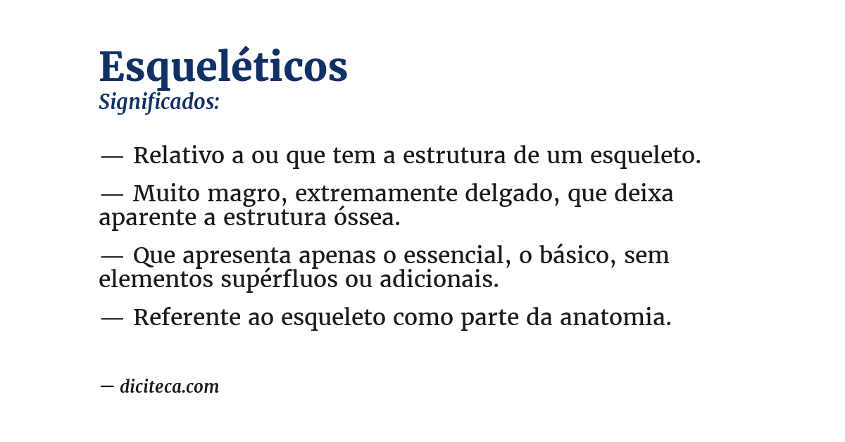 Significado de esqueléticos
