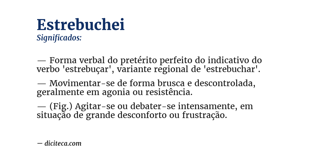 Significado de estrebuchei