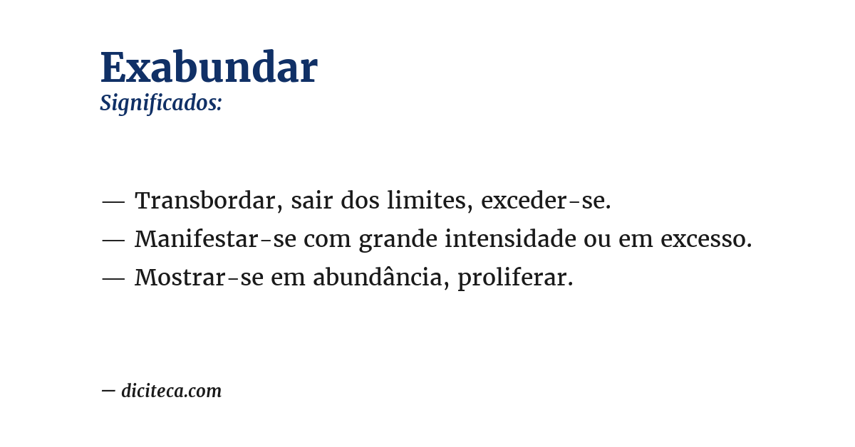 Significado de exabundar