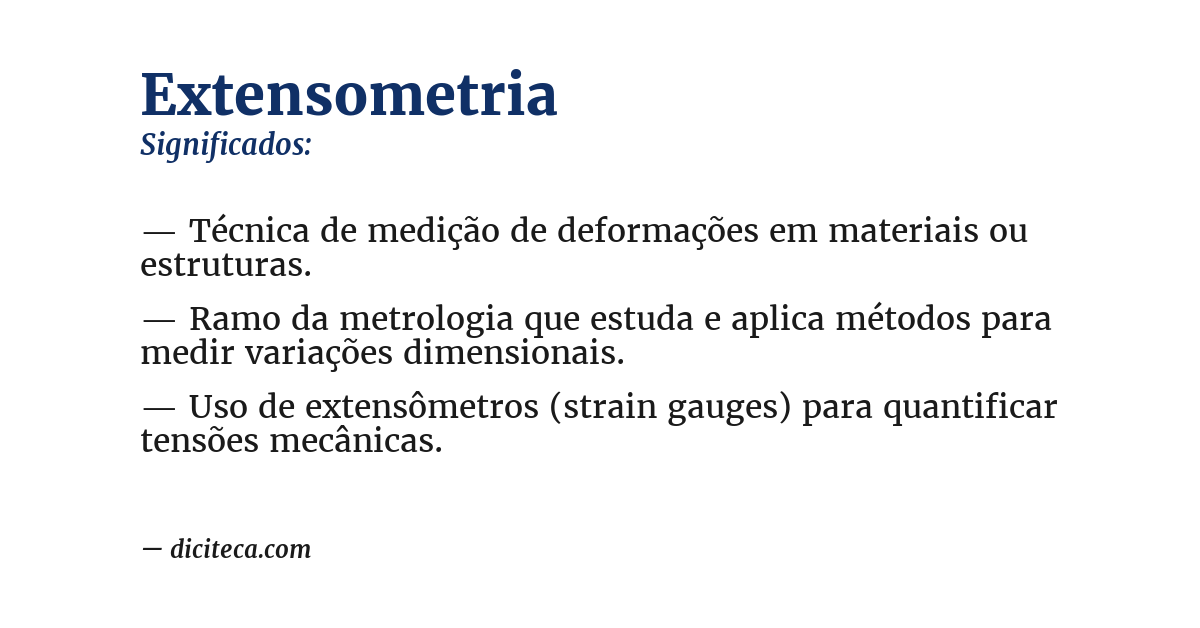 Significado de extensometria