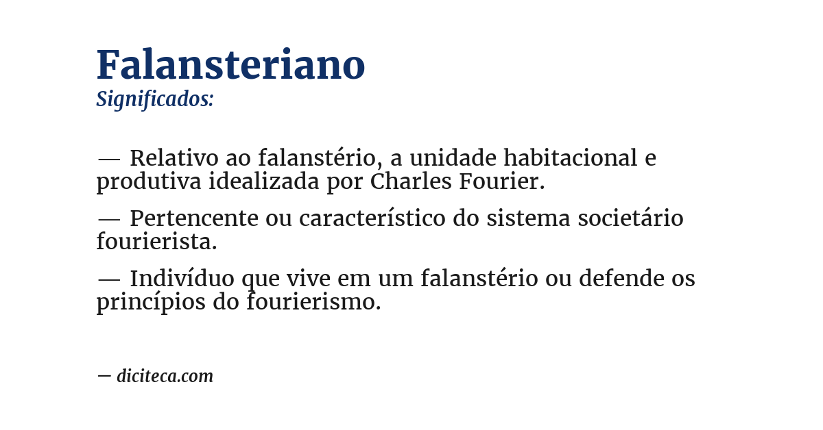 Significado de falansteriano