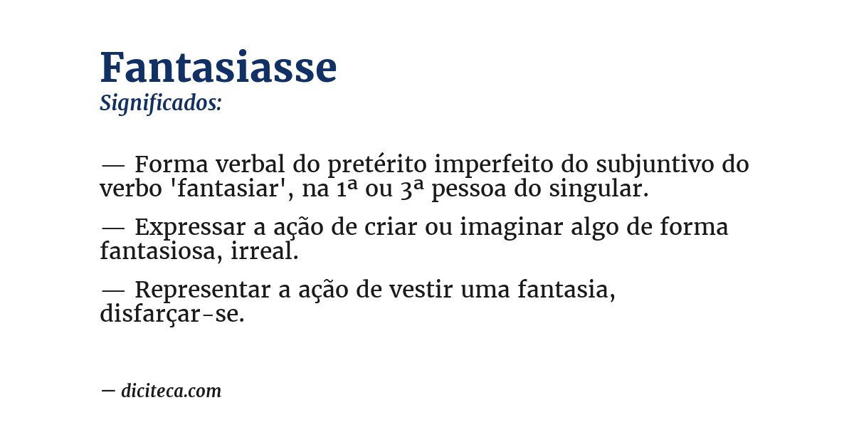 Significado de fantasiasse