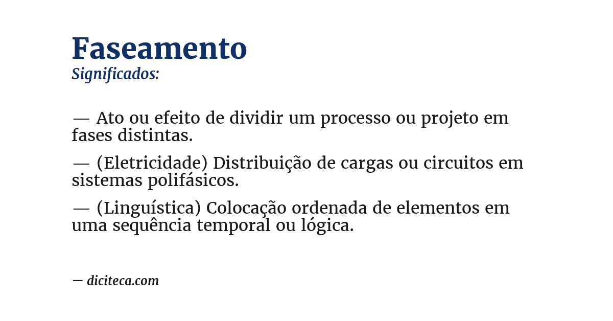Significado de faseamento