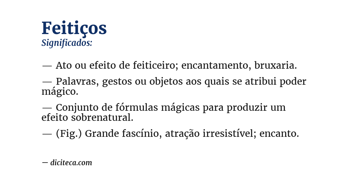 Significado de feitiços