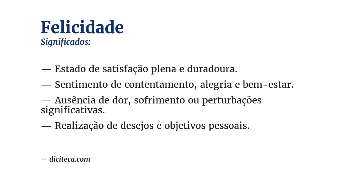 Significado de felicidade