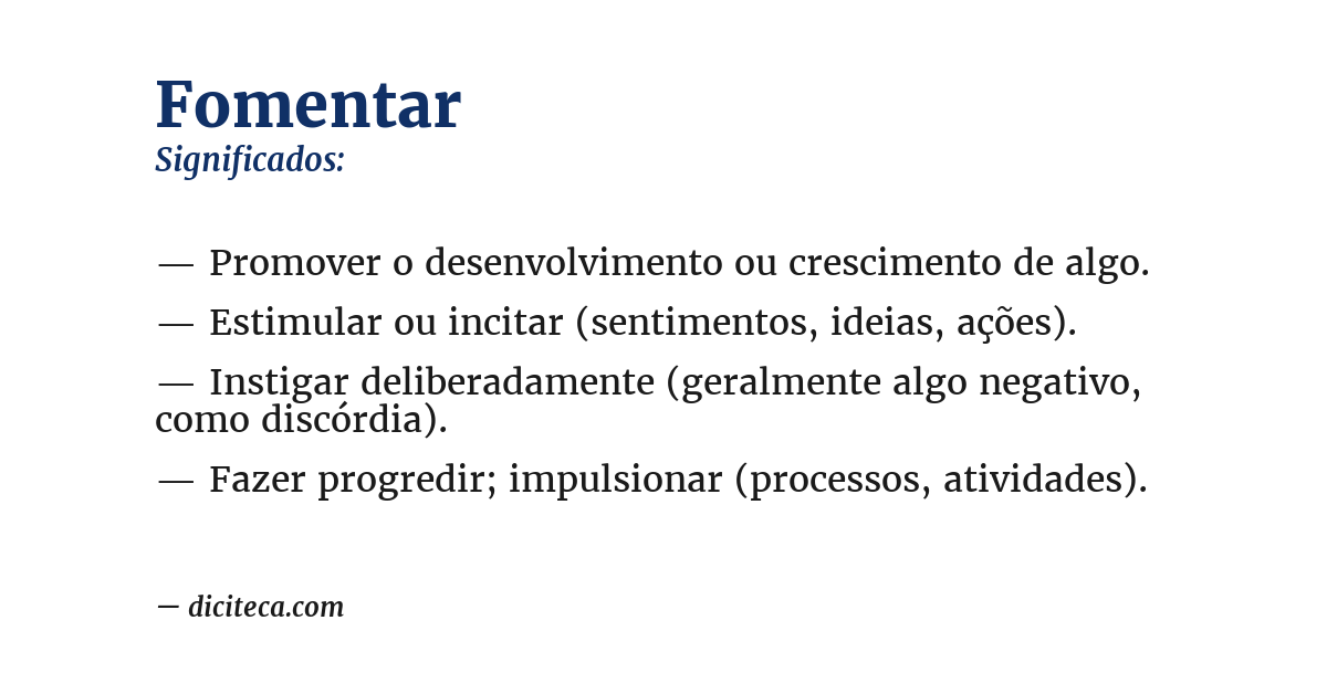 Significado de fomentar