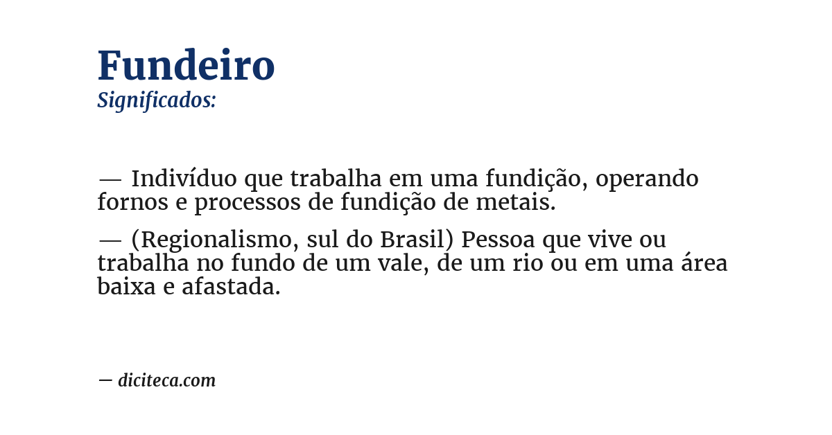 Significado de fundeiro