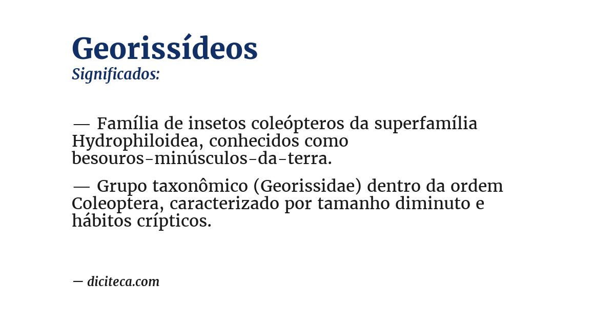 Significado de georissídeos