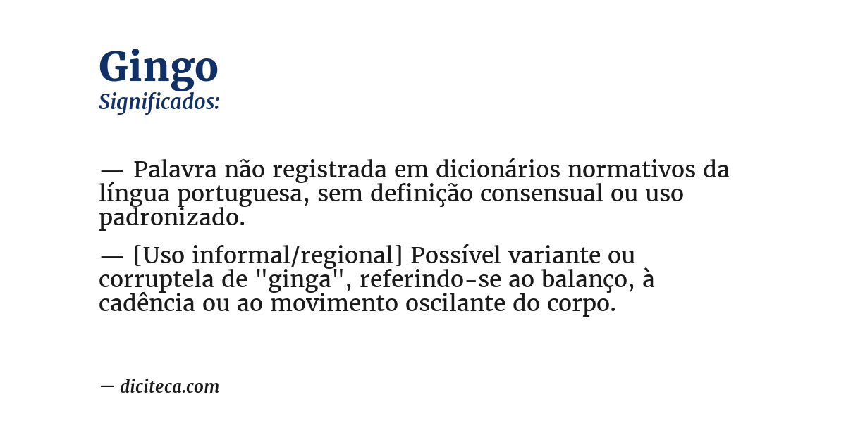 Significado de gingo