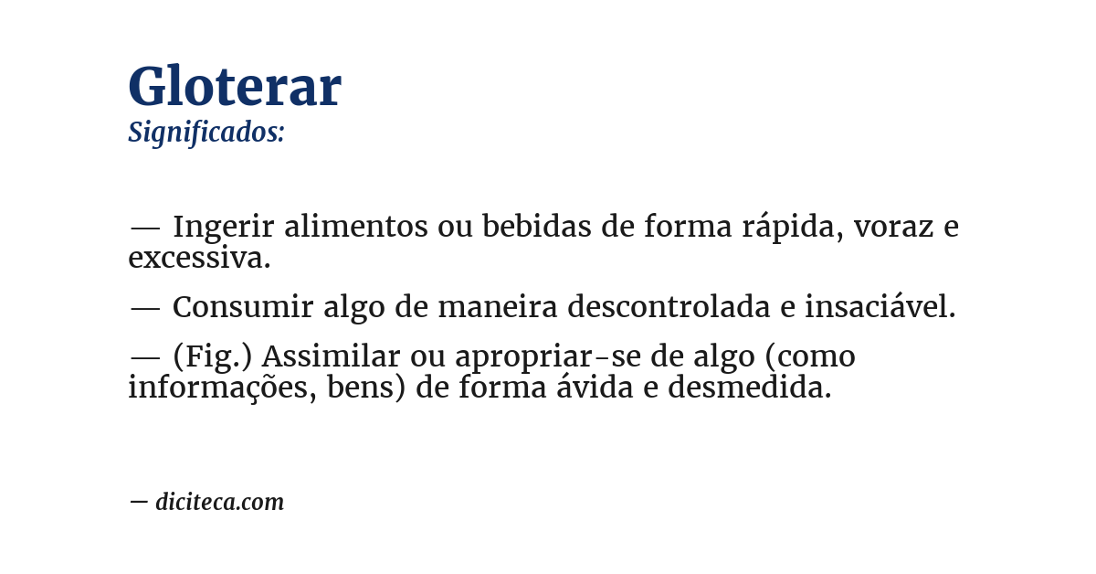 Significado de gloterar