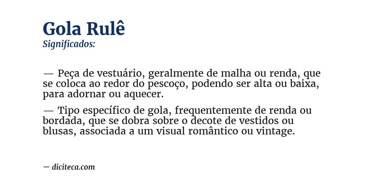 Significado de gola rulê