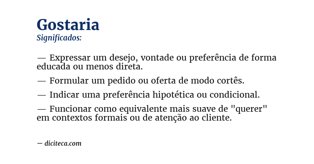 Significado de gostaria