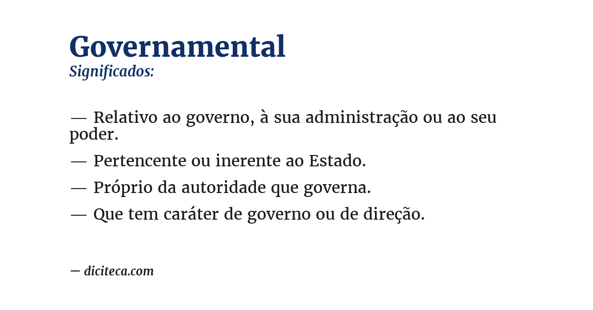 Significado de governamental