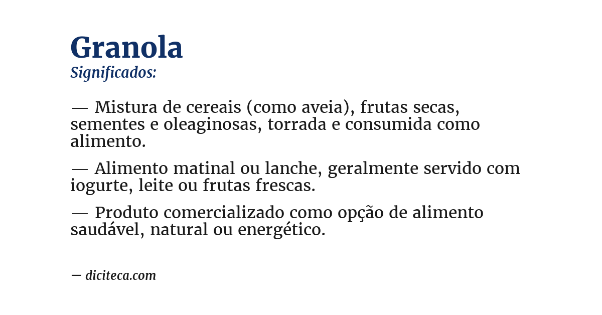 Significado de granola